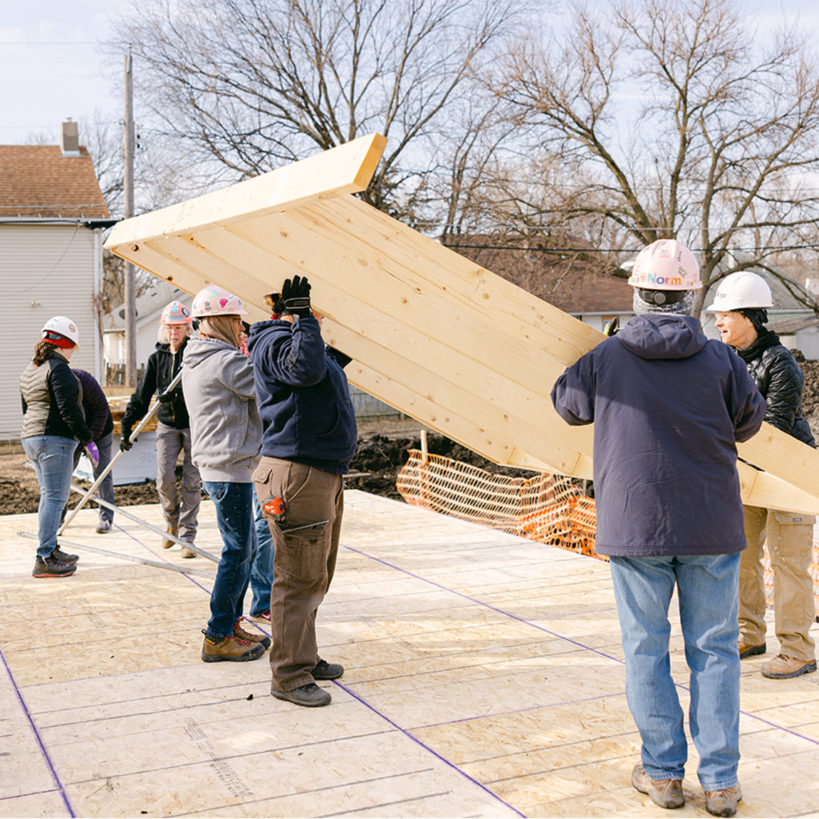 Workers at a construction site.